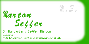 marton seffer business card